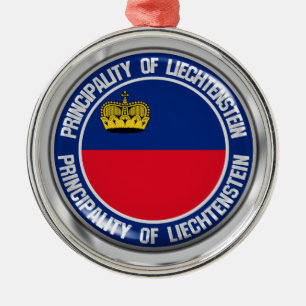 Liechtenstein Round Emblem Metal Tree Decoration