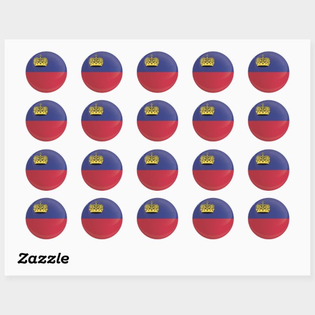 Liechtenstein  Round Icon Flag Classic Round Sticker (Sheet)