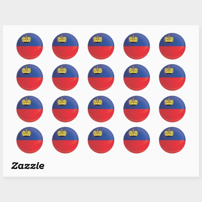 Liechtenstein  Round Icon Flag  Classic Round Sticker (Sheet)