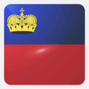 Liechtenstein square glossy flag sticker