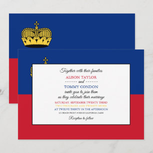 Liechtensteiner Flag, Liechtenstein Wedding Invitation