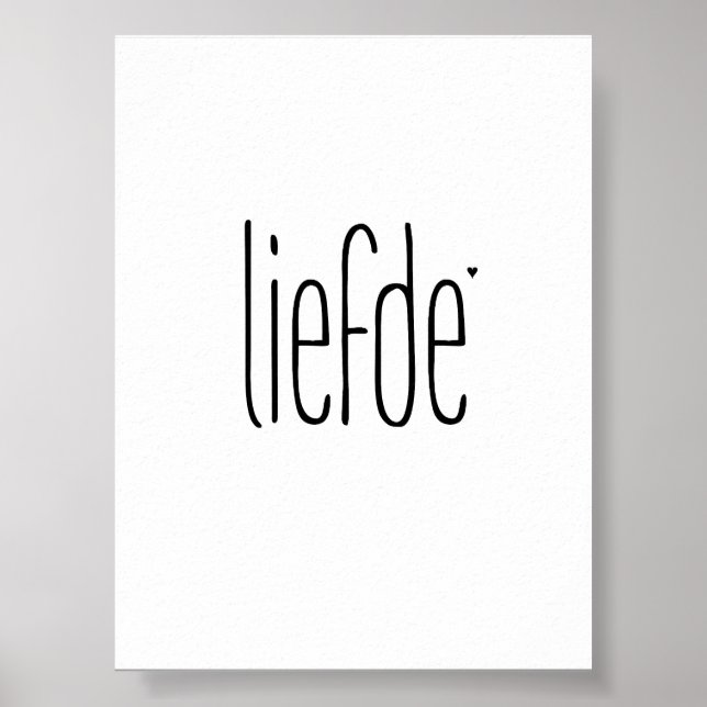 Liefde - valentine typography poster (Front)