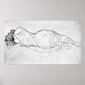 Liegende, back figure by Gustav Klimt Poster
