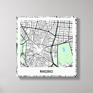 Lienzo map minimalist Madrid - Natural color Canvas Print