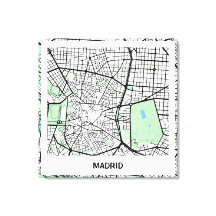 Lienzo map minimalist Madrid - Natural color