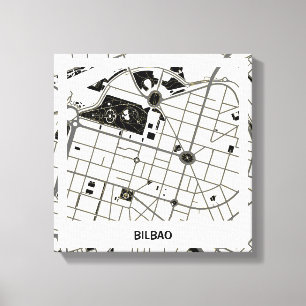 Lienzo minimalist map Barcelona - Blanco-Negro Canvas Print