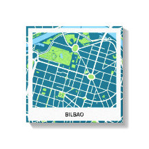 Lienzo minimalist map Bilbao Blue-Green