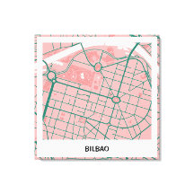 Lienzo minimalist map Bilbao - Rosa-Green