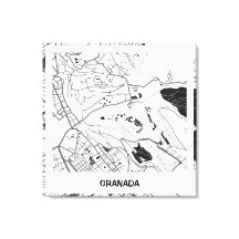 Lienzo minimalist map Grenada - Blanco-Negro