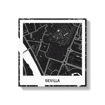 Lienzo minimalist map Sevilla - Black-white