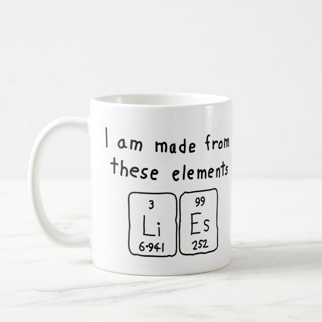 Lies periodic table name mug (Left)
