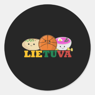 Lietuva Lithuania Sketll Cold Pink Soup Lithuanian Classic Round Sticker