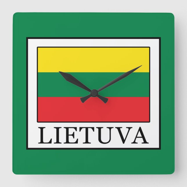 Lietuva Square Wall Clock (Front)