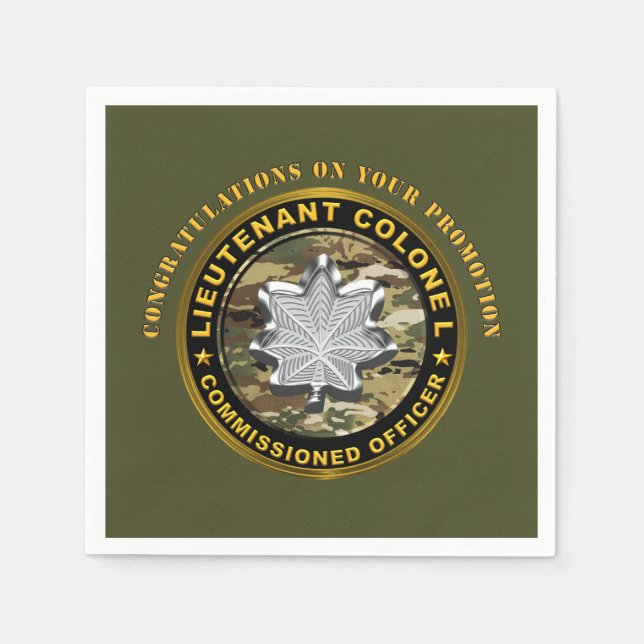 Lieutenant Colonel LTC  Promotion   Napkin (Front)