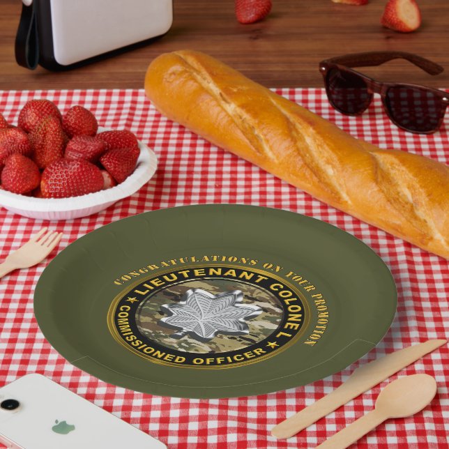 Lieutenant Colonel LTC  Promotion   Paper Plate (Picnic)
