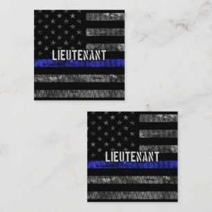 Lieutenant Thin Blue Line Distressed Flag Discount Card