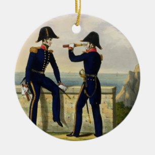 Lieutenants, plate 1 from 'Costume of the Royal Na Ceramic Tree Decoration