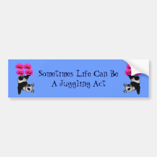 Life A Juggling Act Panda Bear Inspirational Bumper Sticker