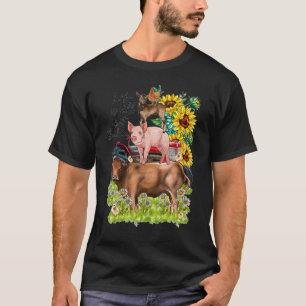 Life About Balance Animal Farm Cow Pig Goat Chicke T-Shirt