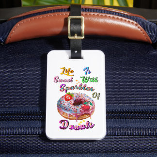 Life Accessories Is Sweet With Sparkles Of Doughnu Luggage Tag