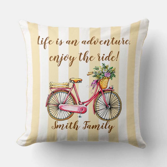 Life Adventure Bicycle Custom Cushion (Front)