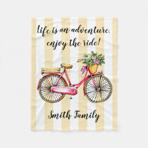 Life Adventure Bicycle Custom Fleece Blanket