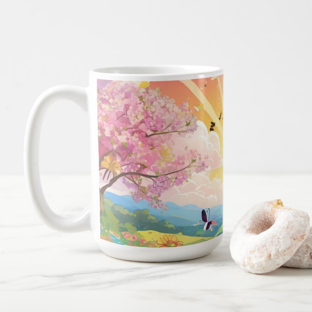 Life and Natural Beauty Thermal Tumbler Coffee Mug (With Donut)