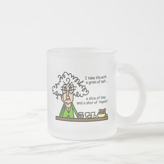 Life and Tequila Humour Frosted Glass Coffee Mug (Right)