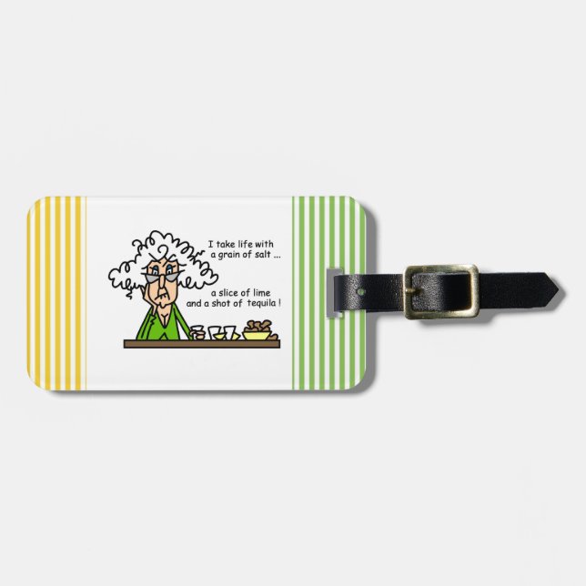 Life and Tequila Humour Luggage Tag (Front Horizontal)