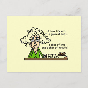 Life and Tequila Humour Postcard