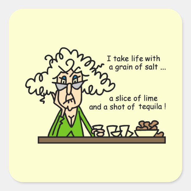 Life and Tequila Humour Square Sticker (Front)