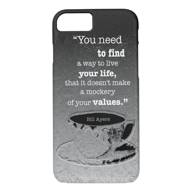 Life and Values, Illustrated Existentialism quote Case-Mate iPhone Case (Back)