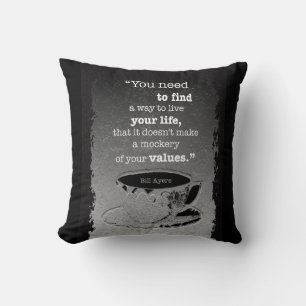 Life and Values, Illustrated Existentialism quote Cushion