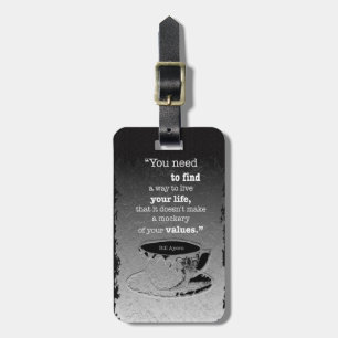 Life and Values, Illustrated Existentialism quote Luggage Tag