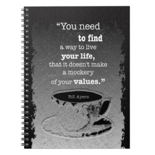 Life and Values, Illustrated Existentialism quote Notebook