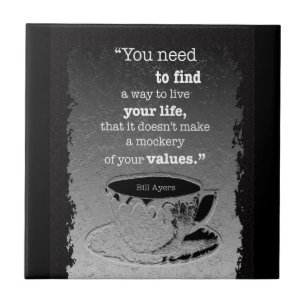 Life and Values, Illustrated Existentialism quote Tile