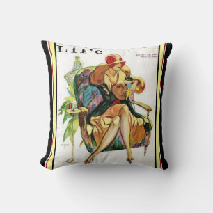 Life Art Deco Flapper Throw Pillow