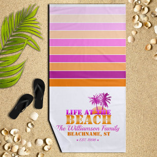 Life at the Beach Personalised Beach Towel