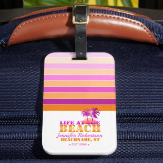 Life at the Beach Personalised Luggage Tag