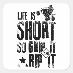 Life Atv Quad Square Sticker