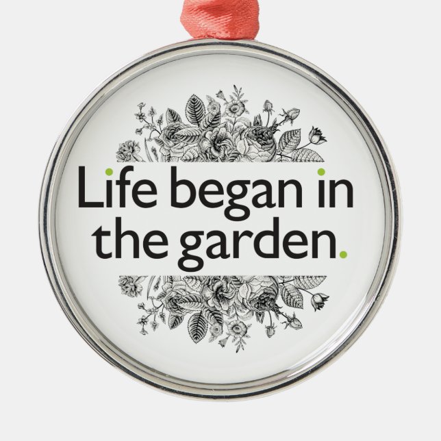 Life Began in the Garden Metal Tree Decoration (Front)