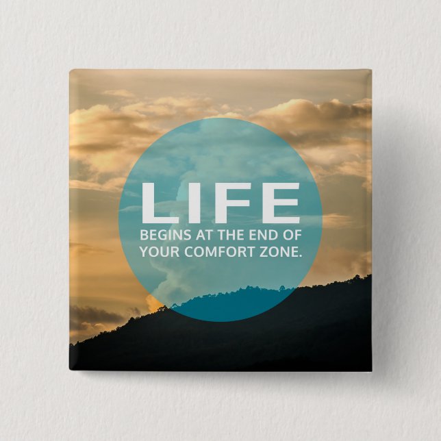 Life Begins 15 Cm Square Badge (Front)