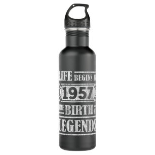 Life Begins 1957 The Birth Of Legend 64th Birthday 710 Ml Water Bottle