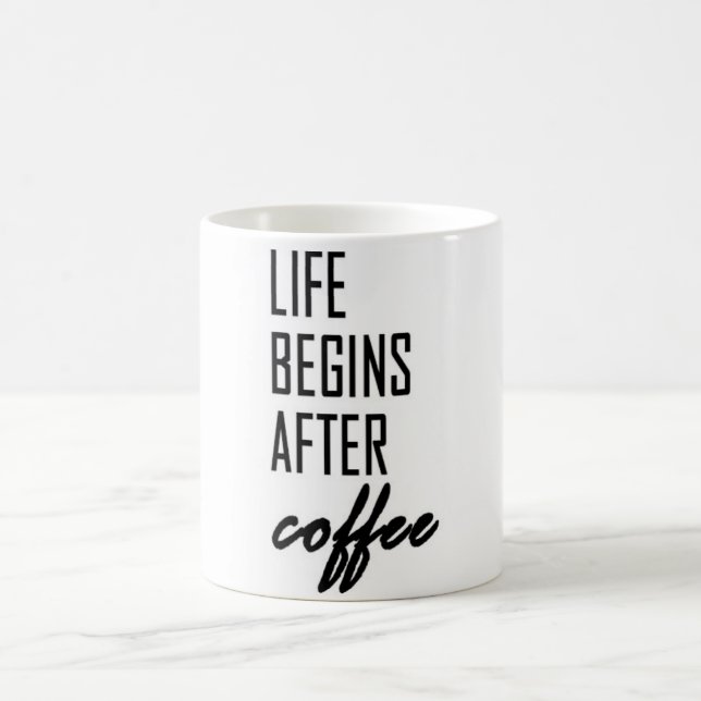 Life Begins After Coffee Coffee Mug (Center)