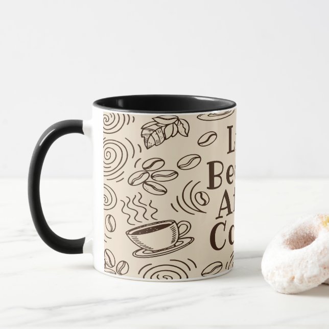Life Begins After Coffee – Funny Coffee Lover Mug (With Donut)