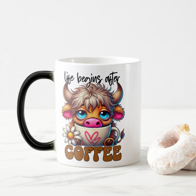 Life Begins After Coffee  Magic Mug (With Donut)