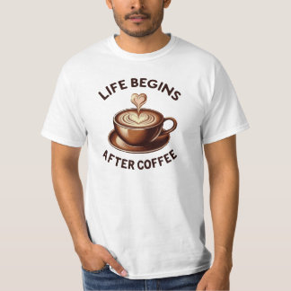 Life Begins After Coffee – Retro Coffee Lover T-Shirt