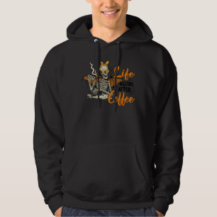 Life Begins After Coffee Skeleton Halloween Women Hoodie