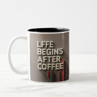 "Life Begins After Coffee" Two-Tone Coffee Mug