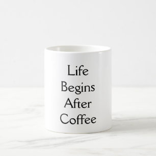 Life Begins After Coffee Typography Coffee Mug